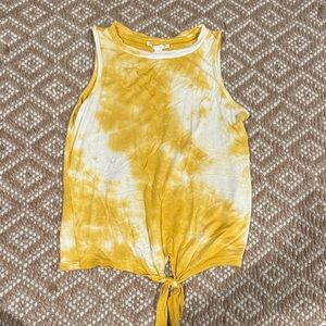 Crown of Hearts Yellow Tie-Dye Sleeveless Top    Girls Size - M